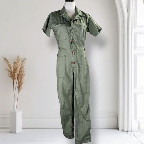 Pistola Grover Jumpsuit Colonel Green Size XS Cotton Relaxed Fit